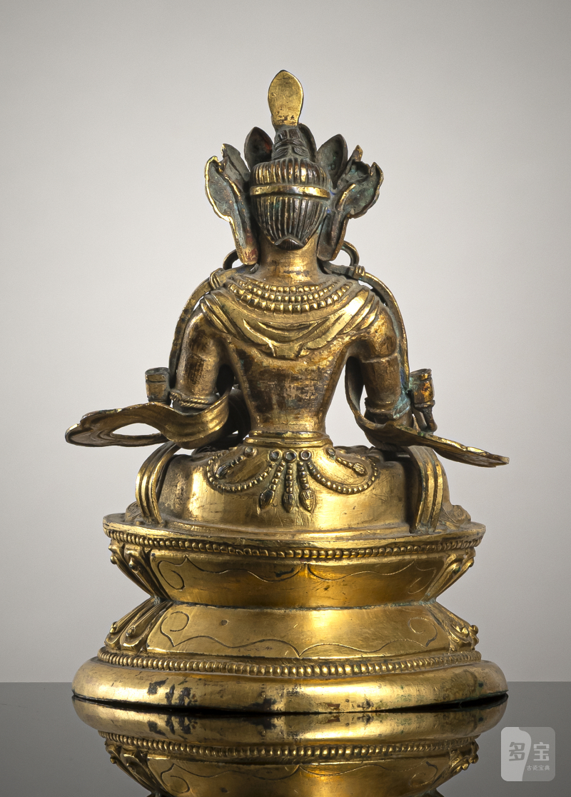 A GILT-COPPER REPOUSSÉ FIGURE OF A BODHISATTVA - 图2